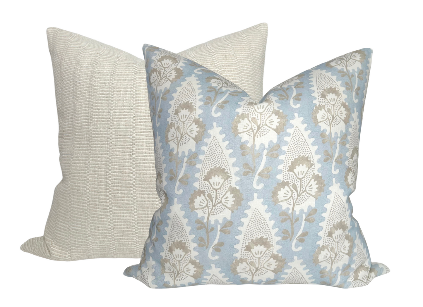 Cornwall Floral Pillow Cover in Sky Blue
