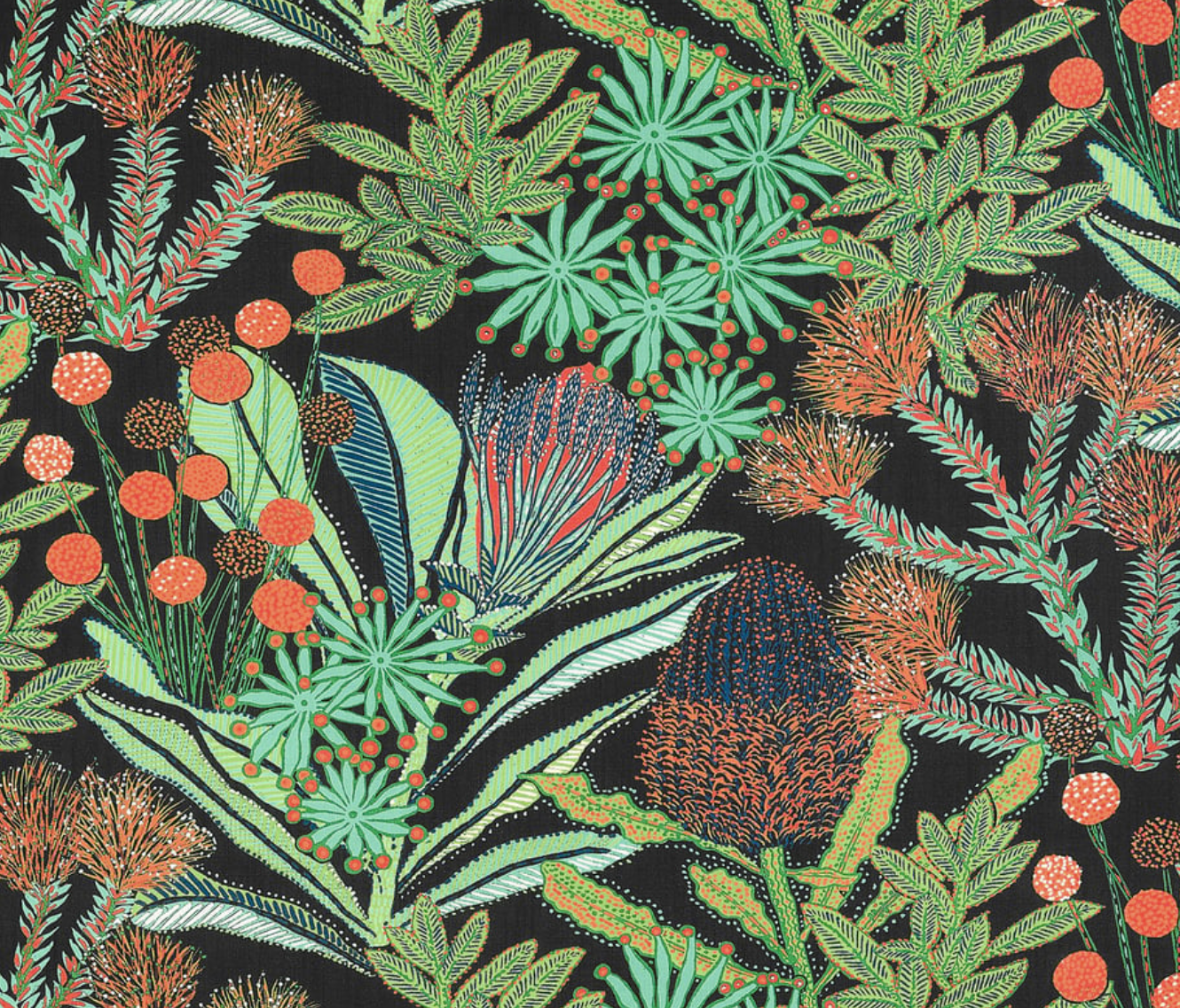 Protea Performance Pillow Cover in Black