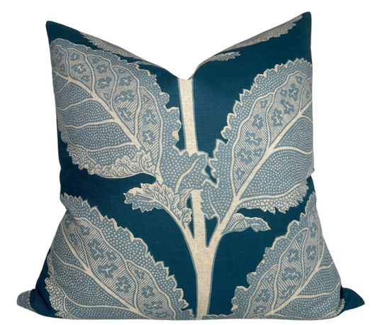 Lacinato Pillow Cover in Mineral Blue
