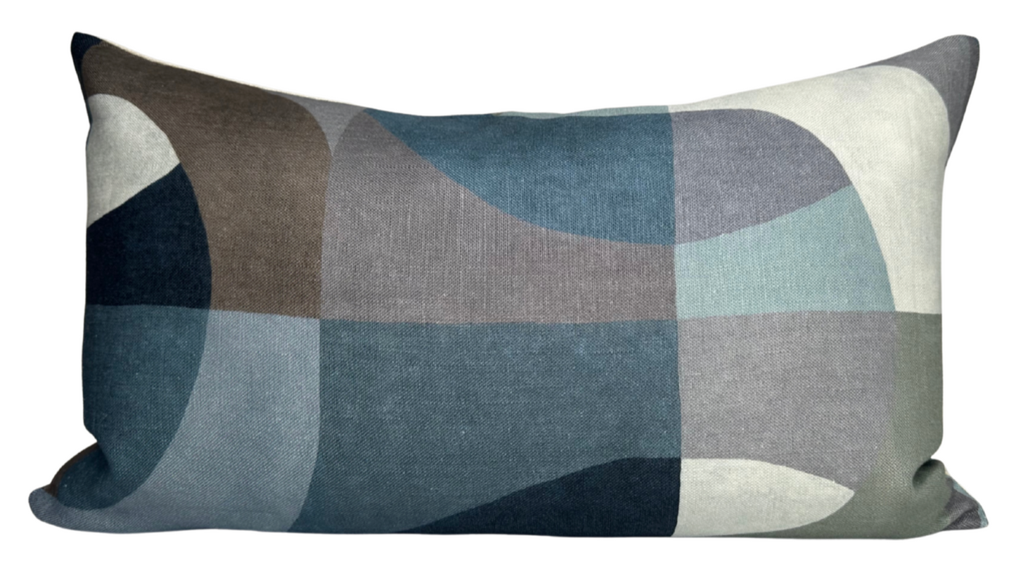 Colonnade Pillow Cover in Blue, Kelly Wearstler Textiles