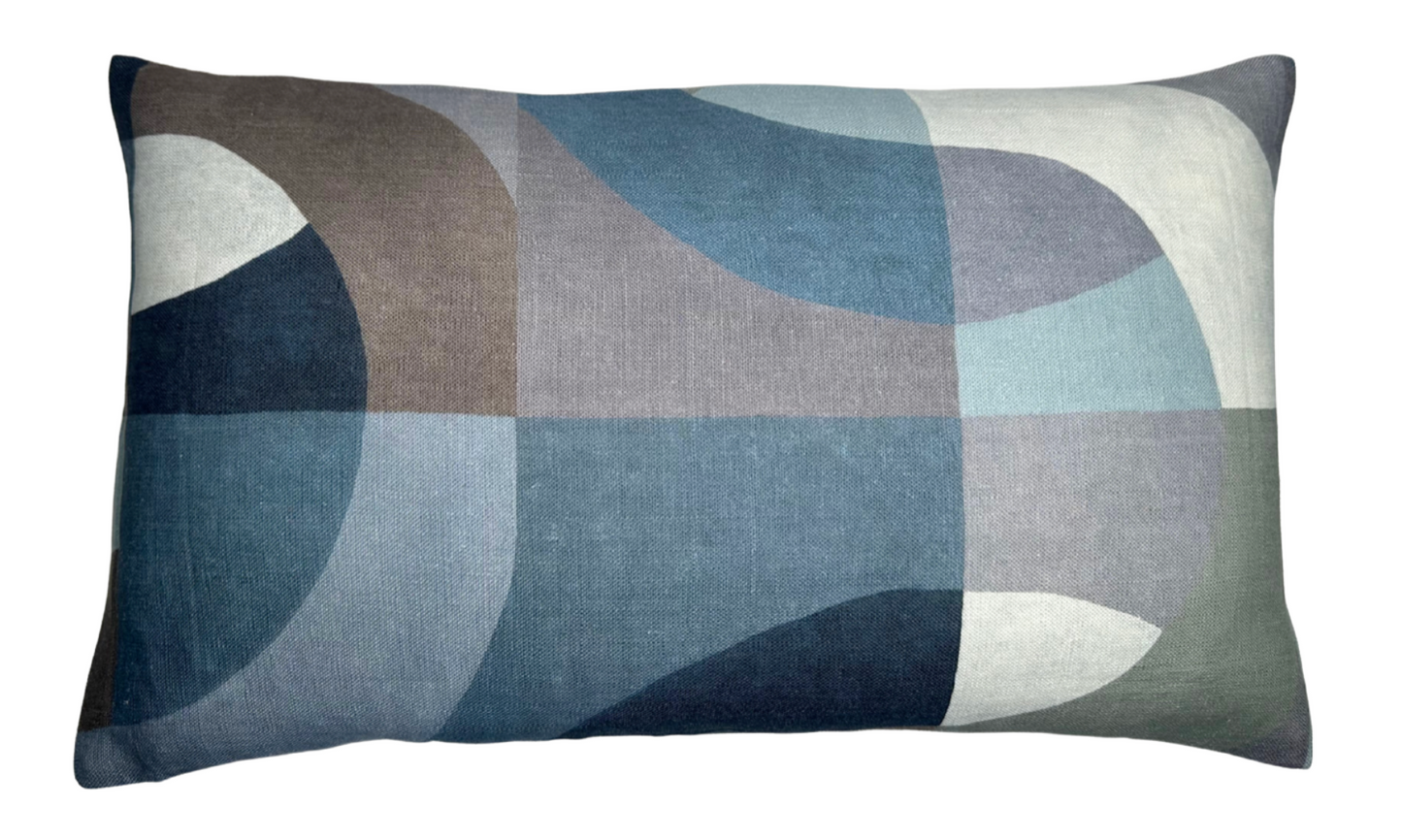 Colonnade Pillow Cover in Blue, Kelly Wearstler Textiles