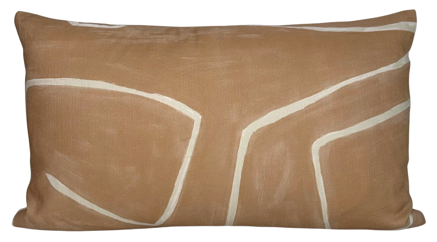 Graffito Pillow Cover in Salmon Cream, Kelly Wearstler Textiles