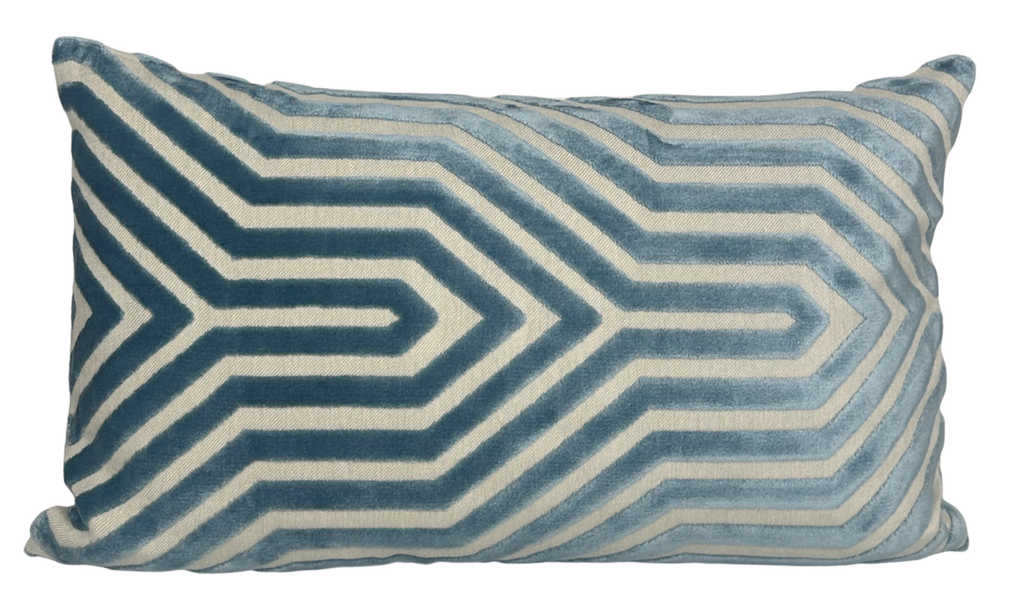 Vanderbilt Velvet Pillow Cover in Marine, Schumacher Textiles
