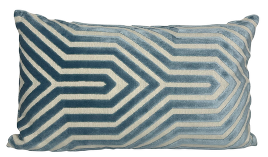 Vanderbilt Velvet Pillow Cover in Marine, Schumacher Textiles