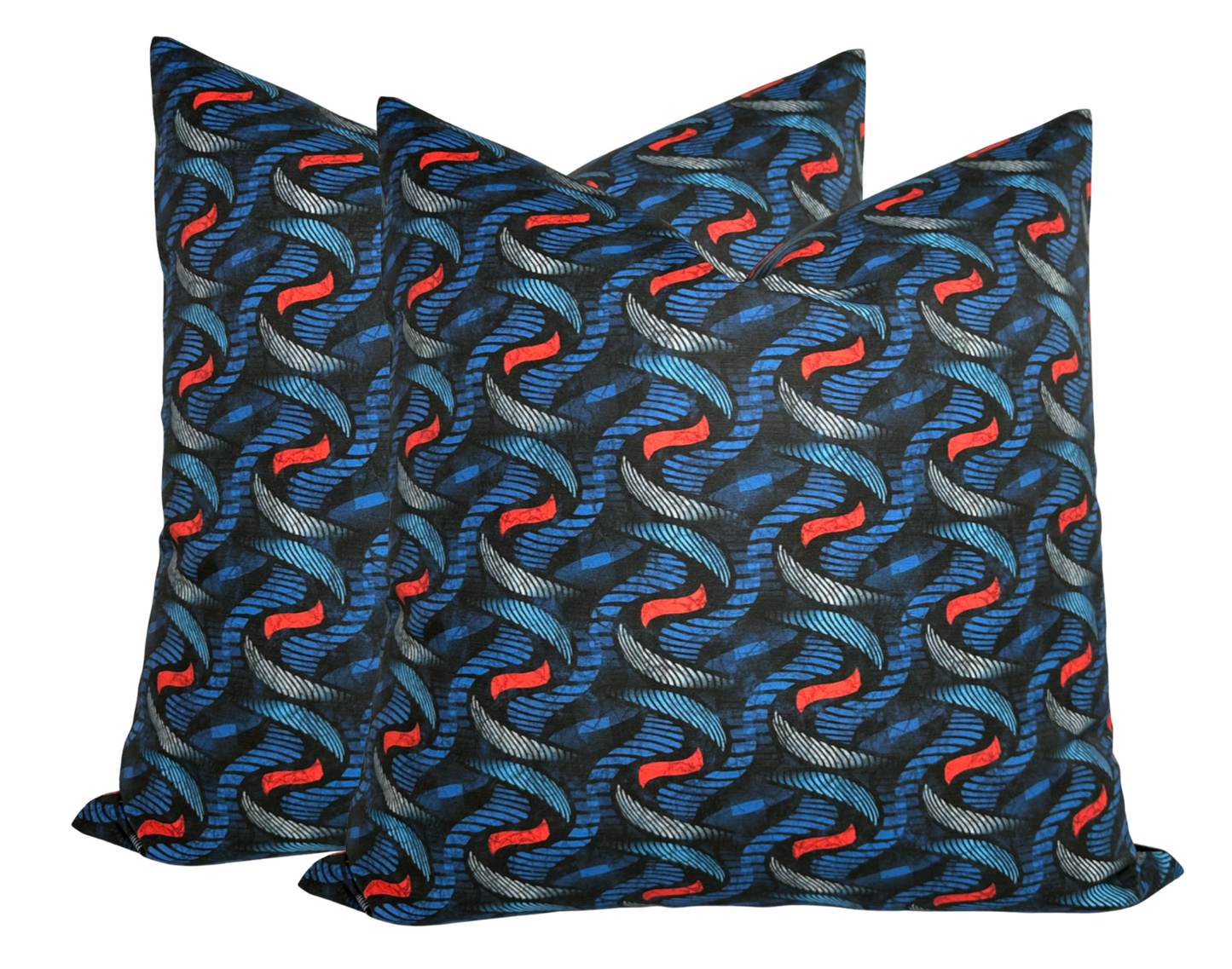 Twine Pillow Cover in Indigo/Red