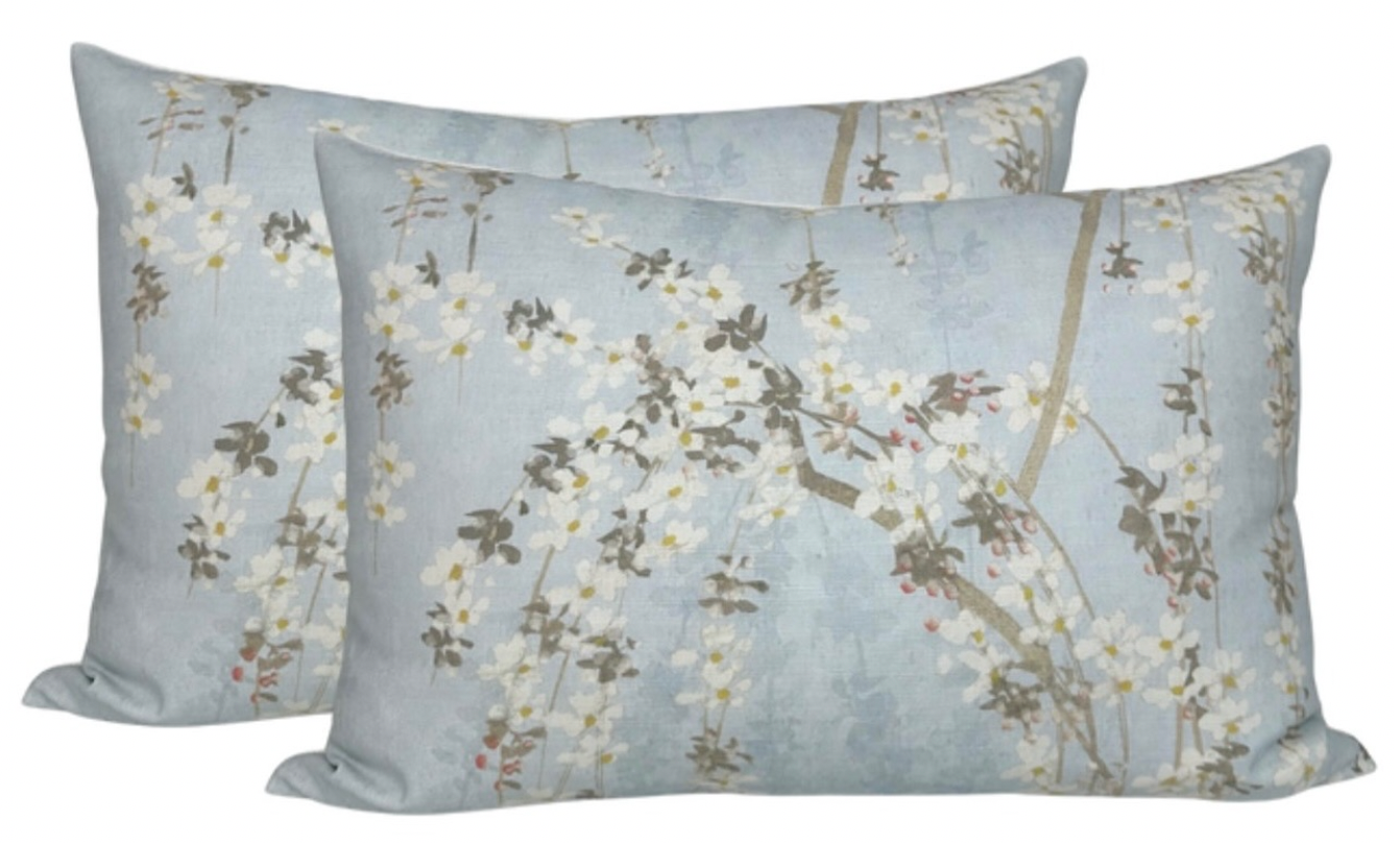 Weeping Blossom Pillow Cover in Blue