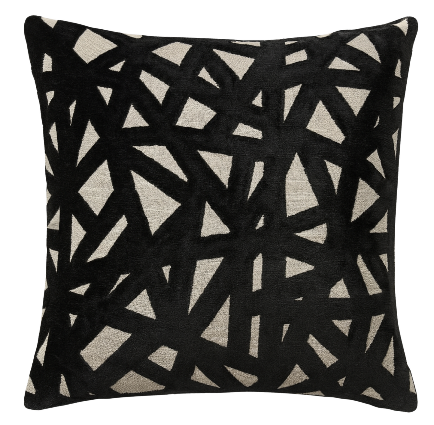 Abstract Velvet Pillow Cover in Black, Kravet Woven Textiles