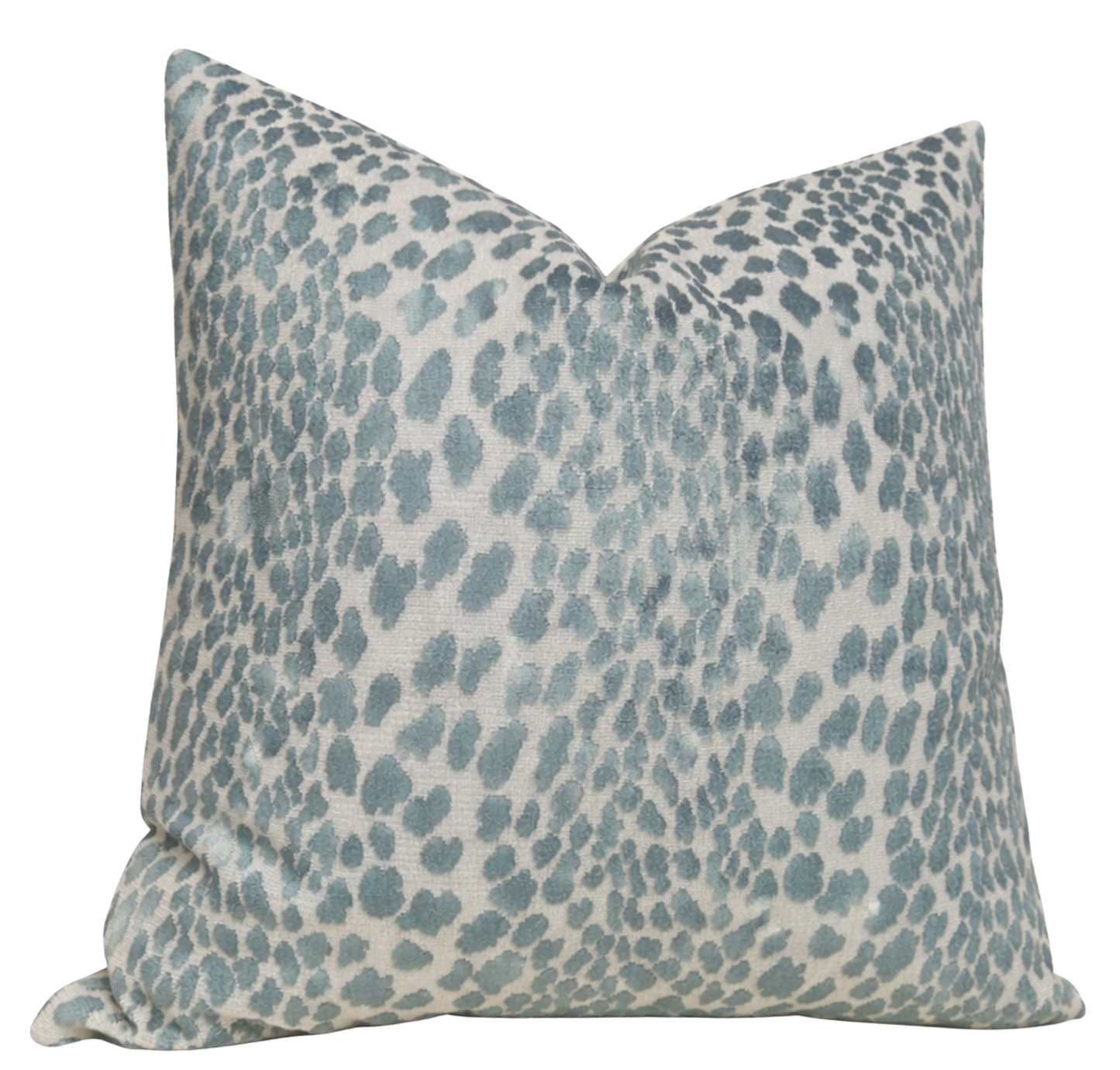 Spotted Velvet Pillow Cover in Marine
