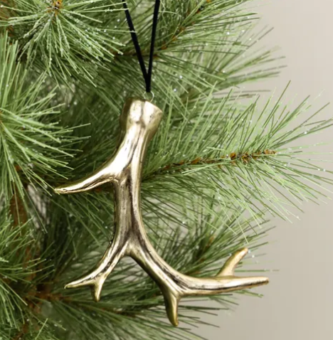 Gold Antler Ornament