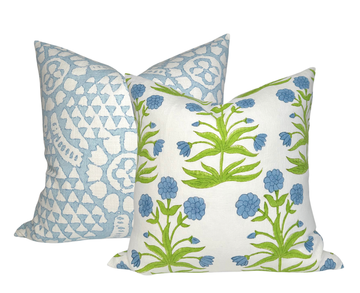 Chamomile Pillow Cover in Spa Blue