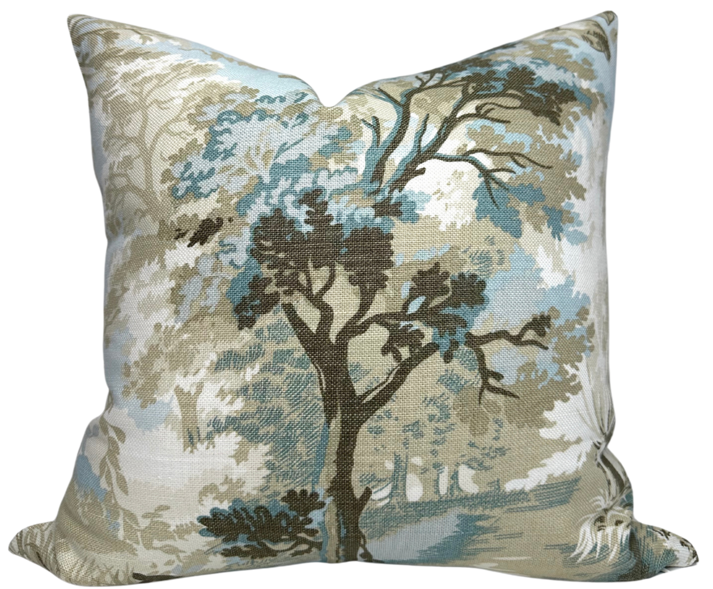 Lincoln Toile Pillow Cover in Light Blue