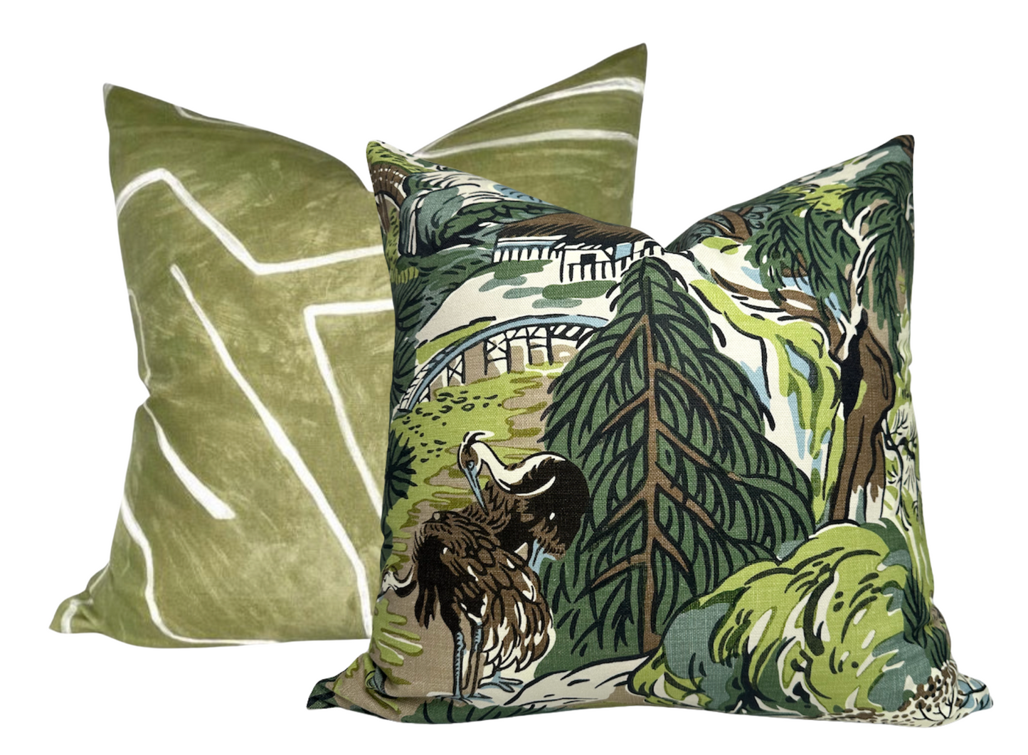 Graffito Pillow Cover in Fern Green, Kelly Wearstler Textiles