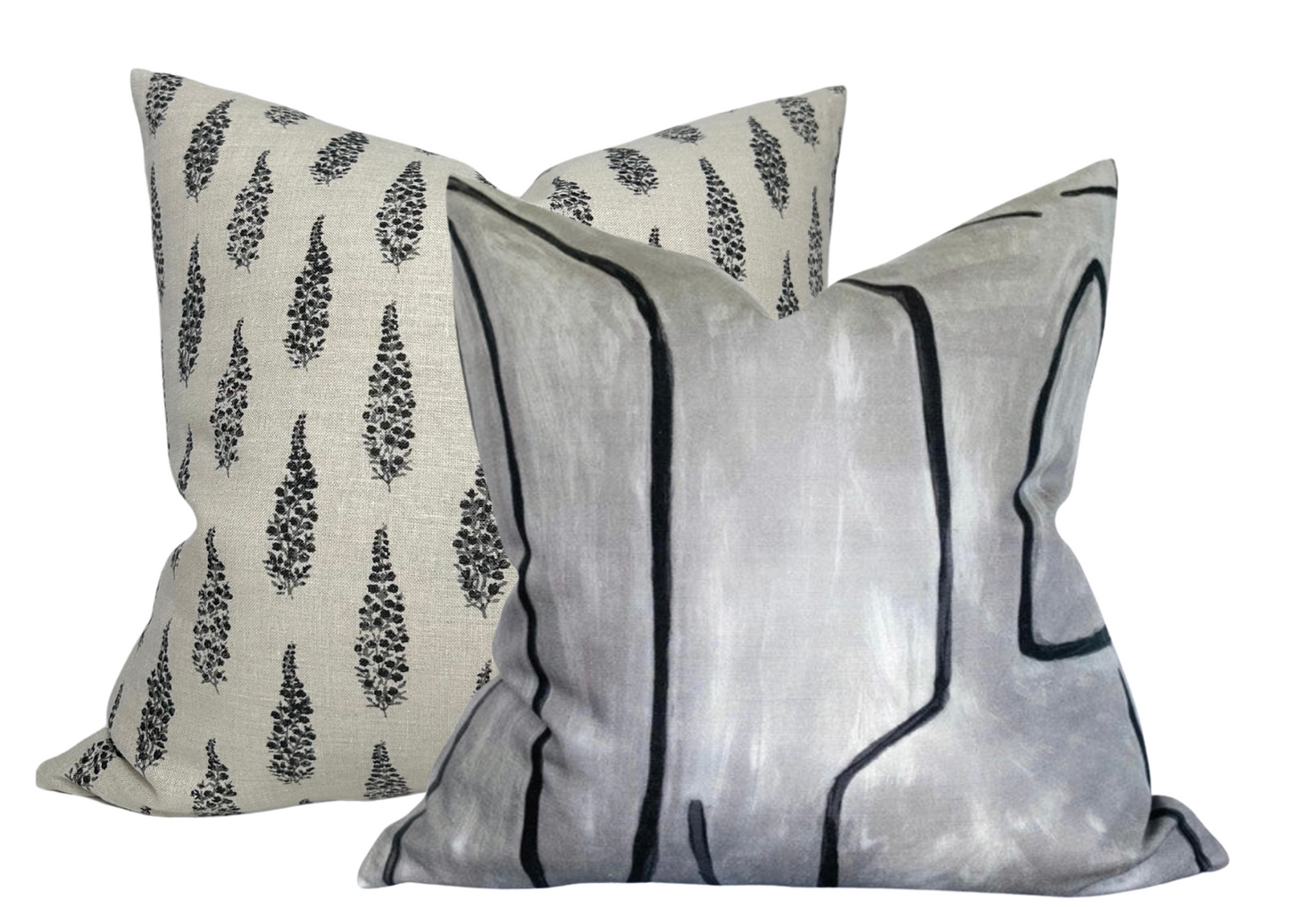 Graffito Pillow Cover in Graphite, Kelly Wearstler Textiles