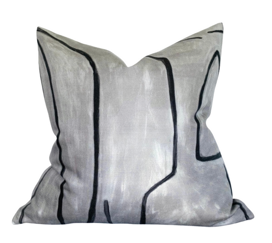 Graffito Pillow Cover in Graphite, Kelly Wearstler Textiles