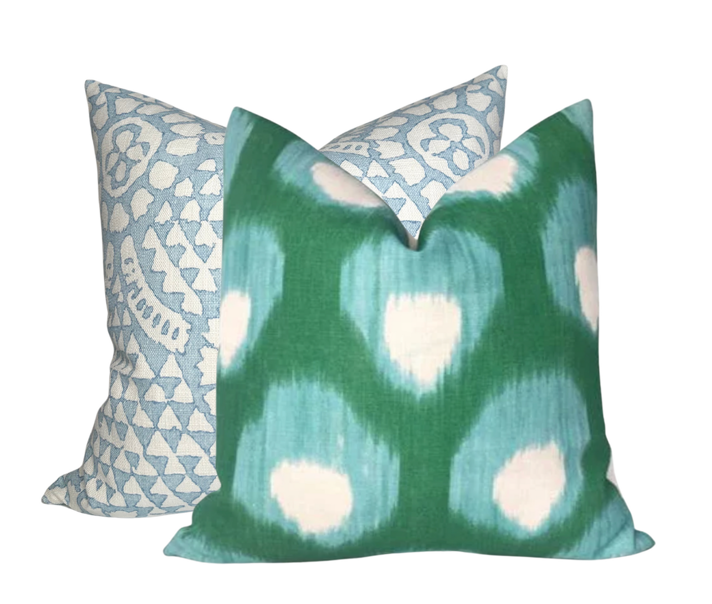 Bukhara Outdoor Pillow Cover in Green/Blue, Indoor Outdoor Pillows, Peter Dunham Textiles