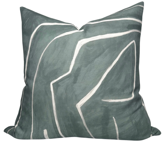 Graffito Pillow Cover in Denim, Kelly Wearstler Textiles