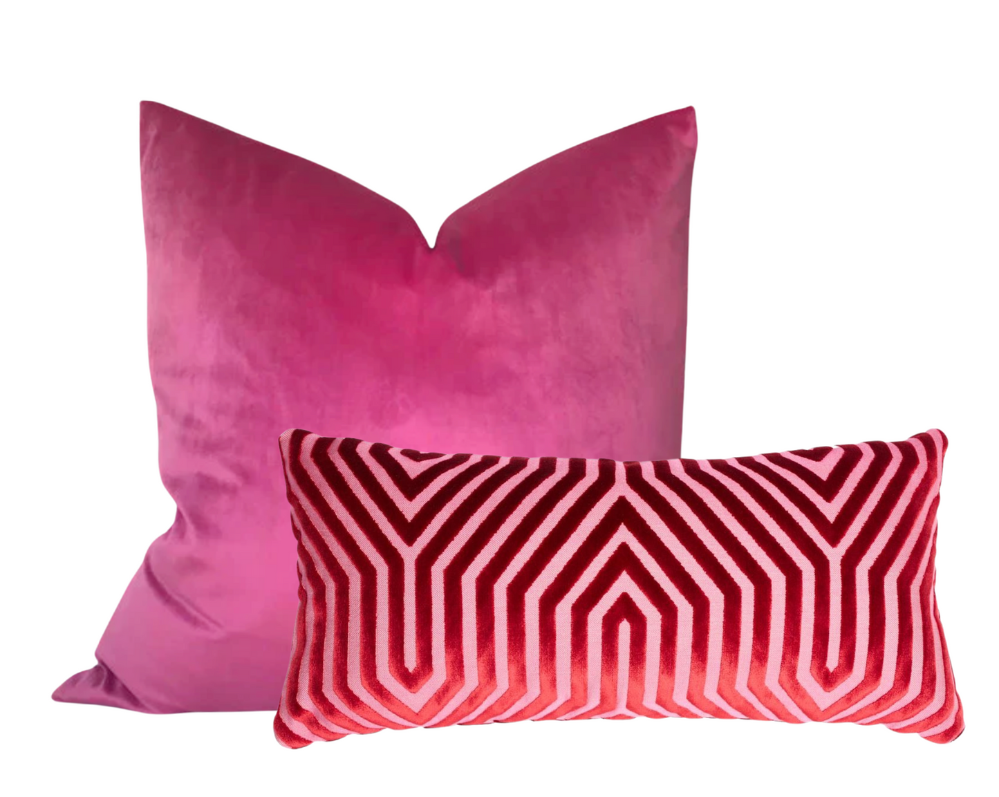 Vanderbilt Velvet Pillow Cover in Fuchsia, Schumacher Textiles