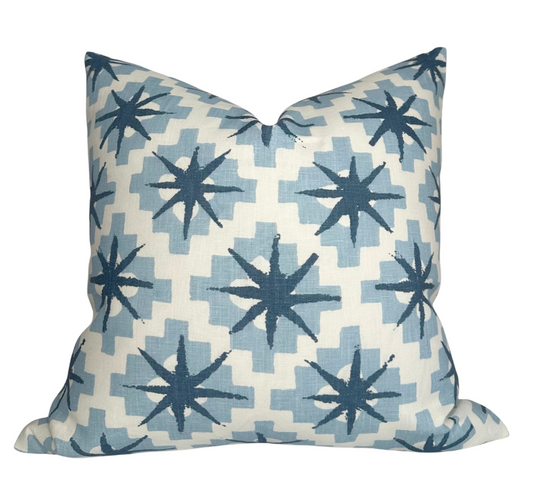 Starburst Pillow Cover in North Blue/Blue, Peter Dunham Textiles