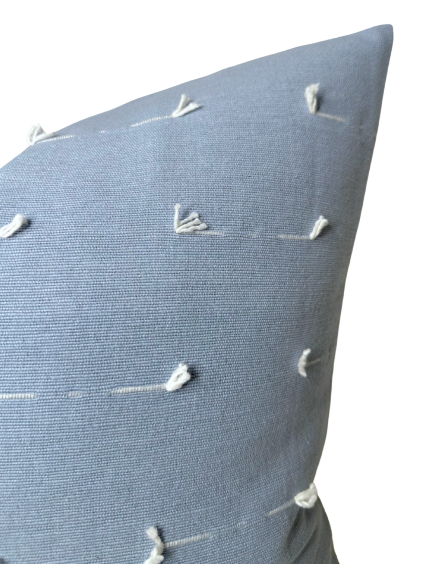 Teton Embroidered Pillow Cover in Sky Blue, Schumacher Textiles