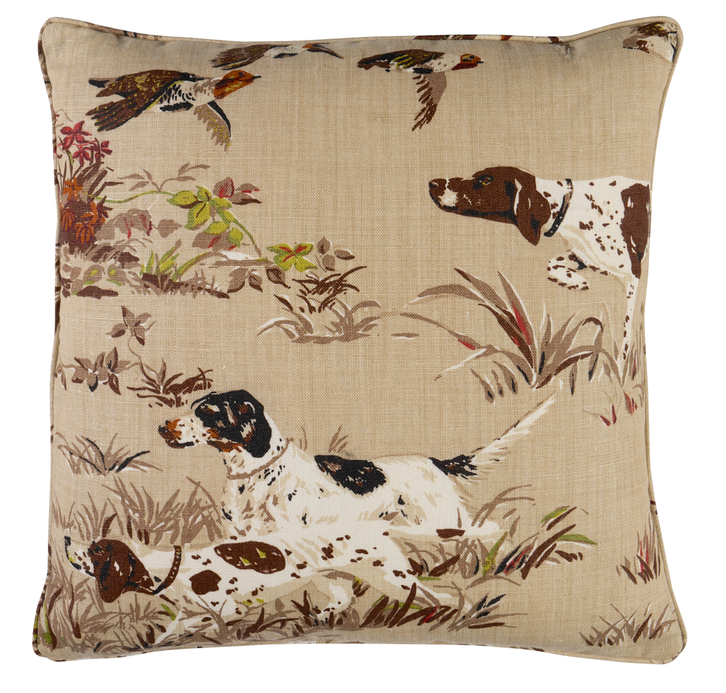 Pointers Pillow Cover in Brown, Schumacher Textiles