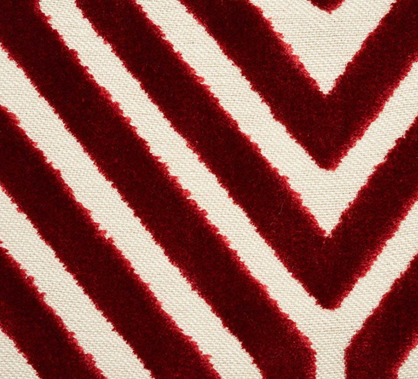 Vanderbilt Velvet Pillow Cover in Garnet Red, Schumacher Textiles