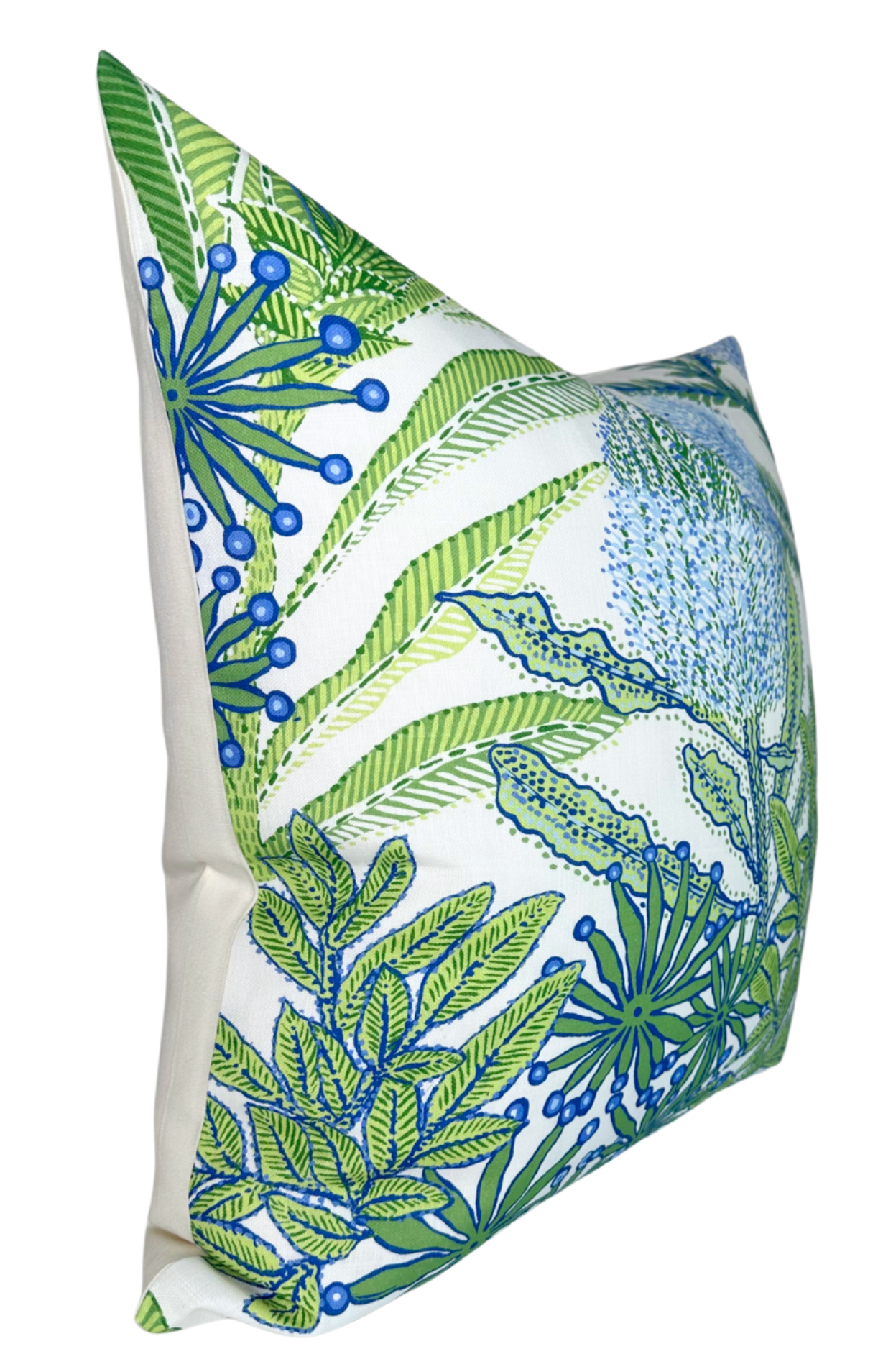Protea Performance Pillow Cover in Blue + Green