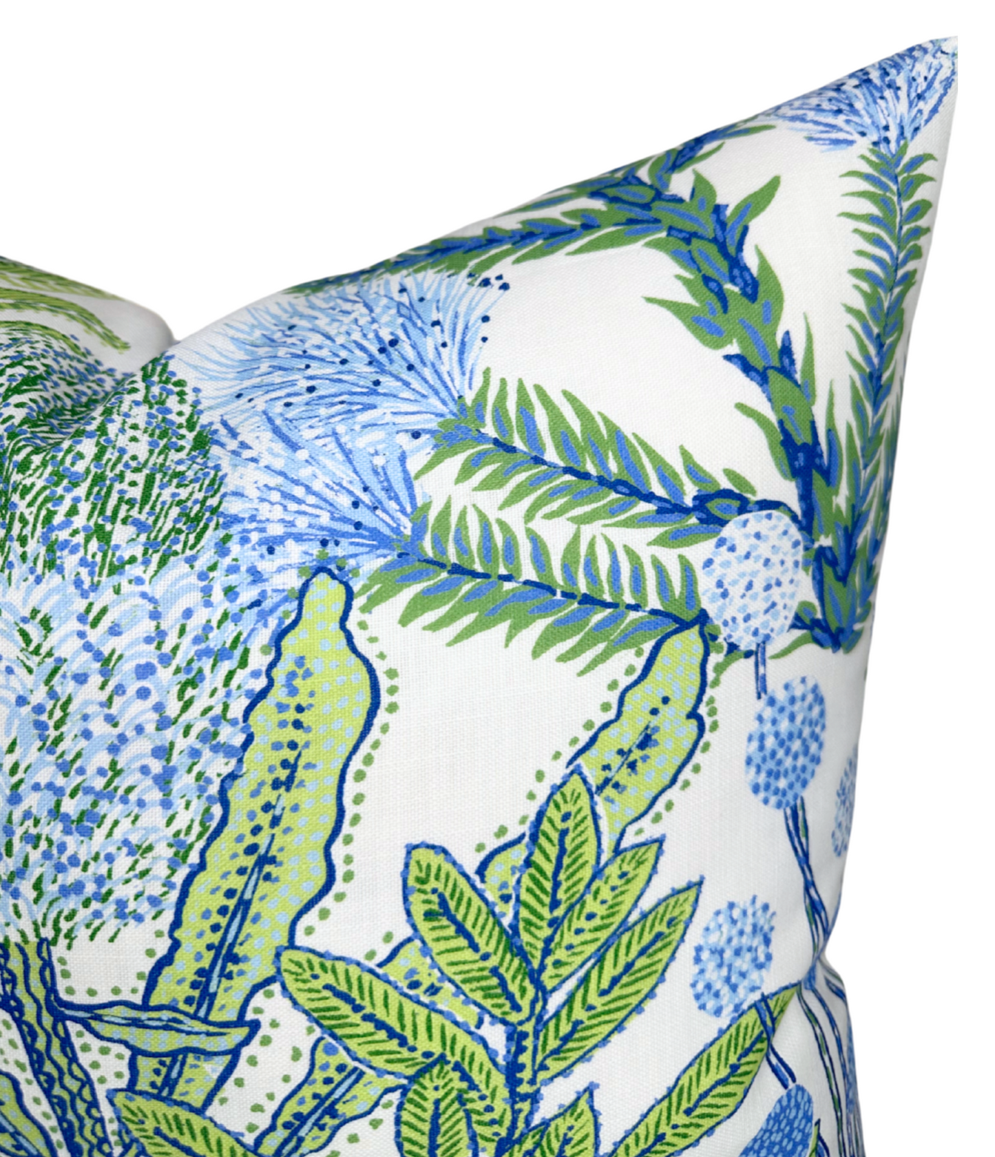 Protea Performance Pillow Cover in Blue + Green