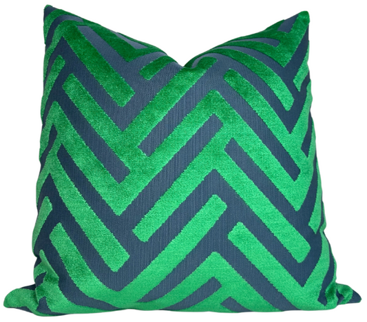 Emerald Green Cut Velvet Pillow Cover