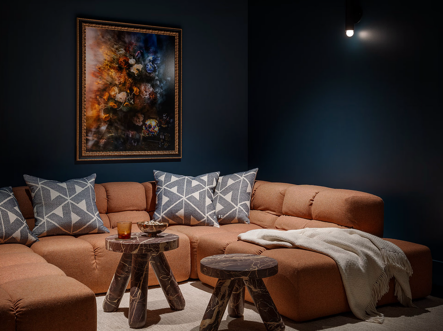 Sierra Pillow Cover in Indigo Blue, Schumacher Textiled