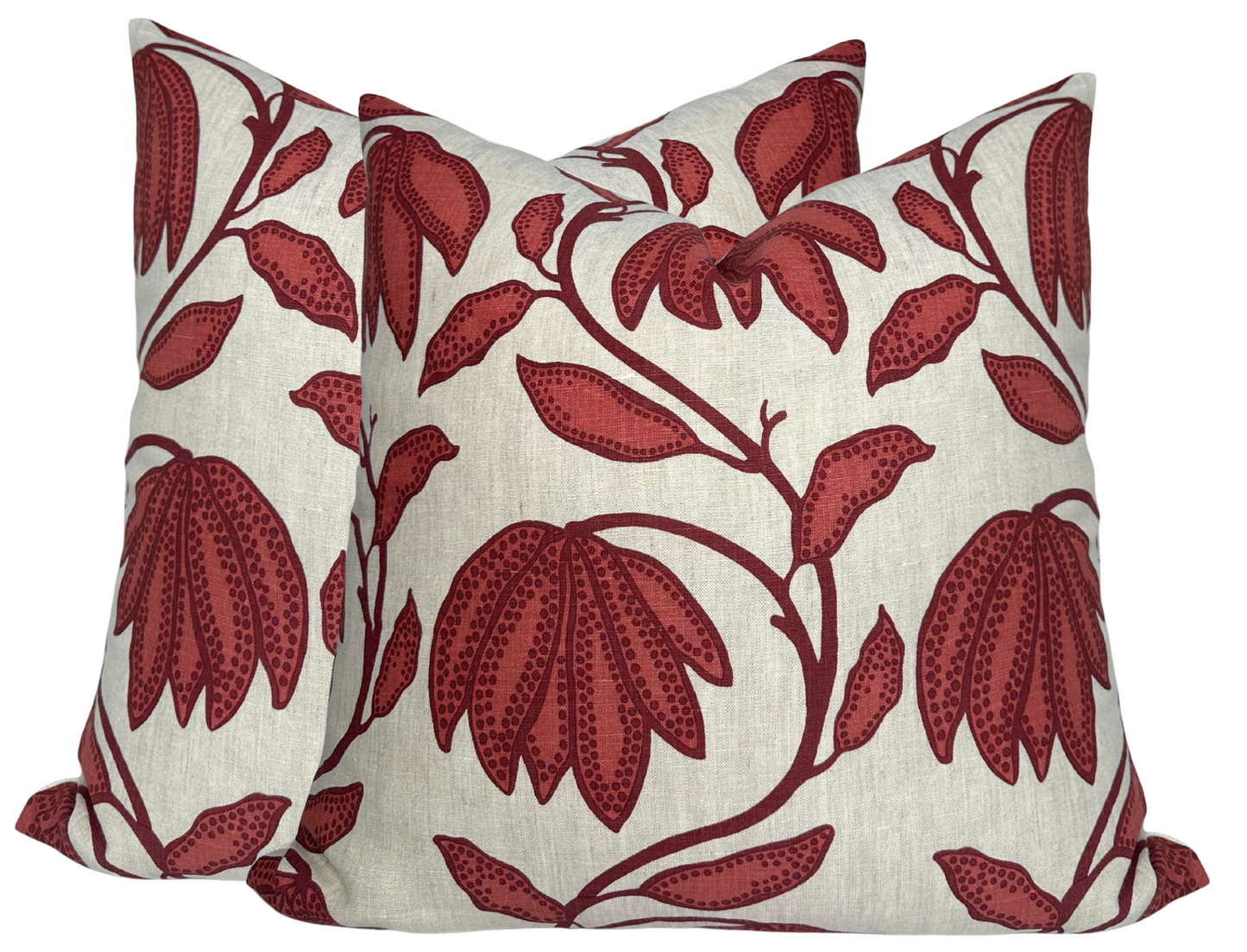 Desert Floral Pillow Cover in Sunbaked Red