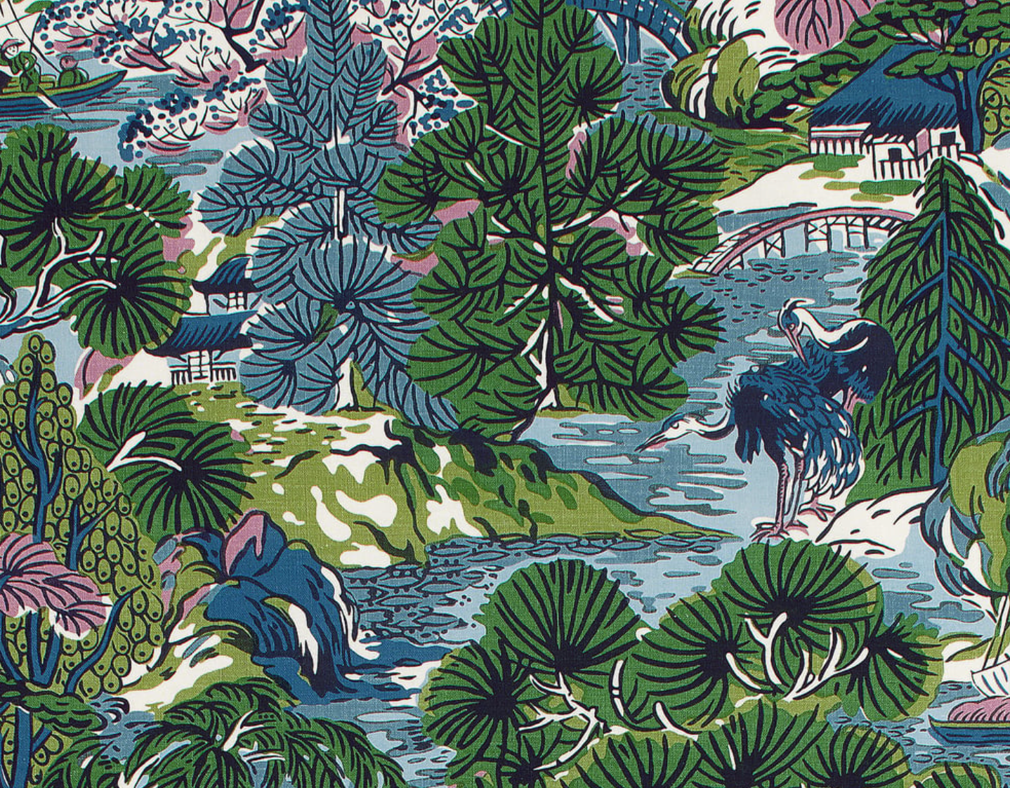 Pagoda Pillow Cover in Blue