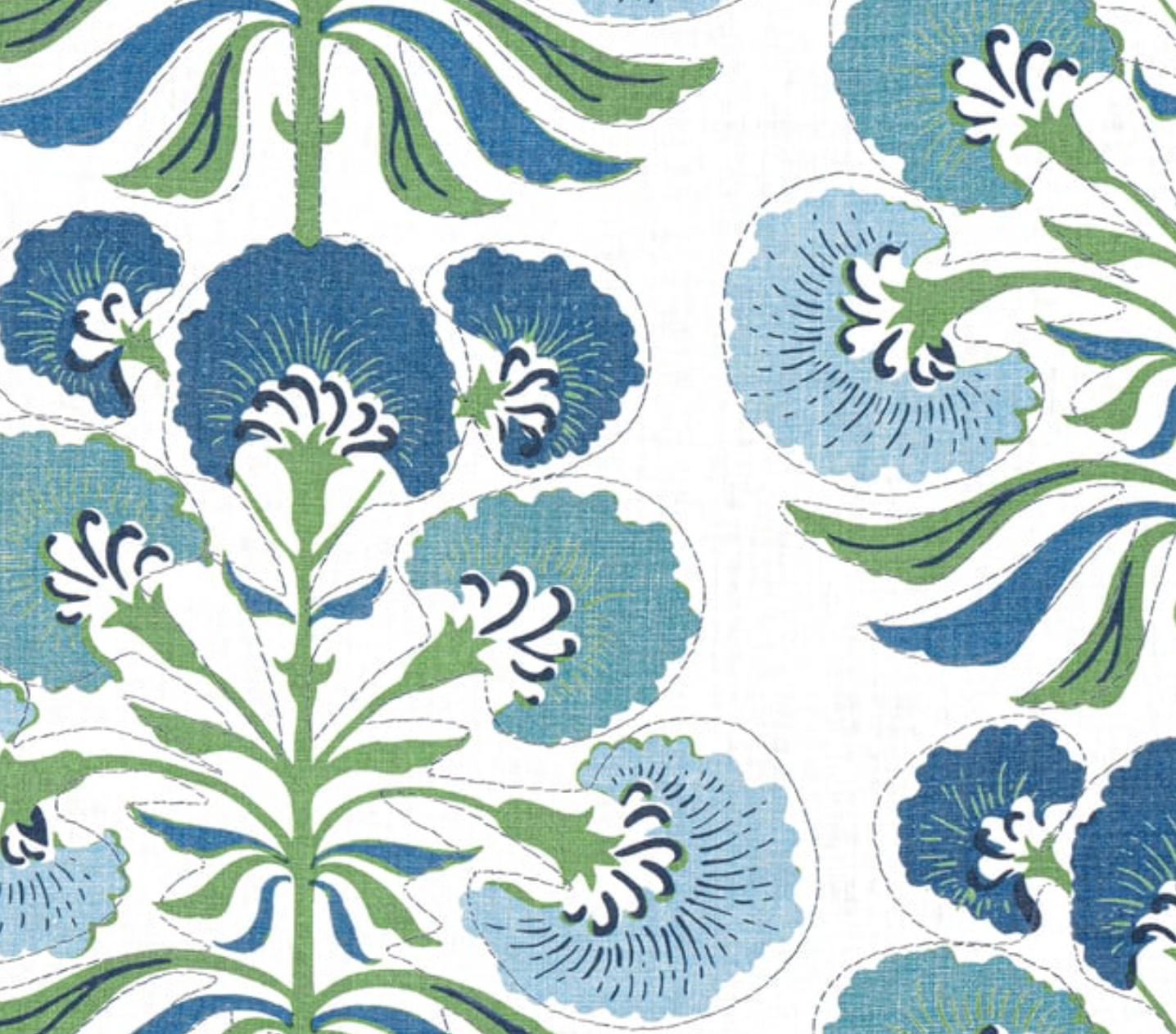 Tybee Tree Pillow Cover in Blue + Green