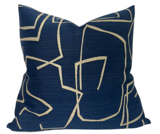 Kravet Abstract Pillow Cover in Indigo