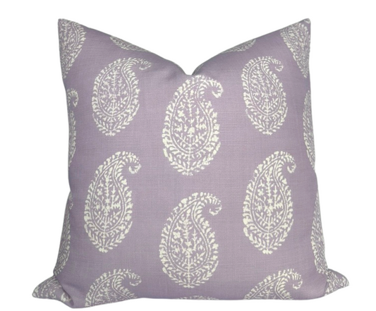 Kashmir Paisley Pillow Cover in Lilac Purple, Peter Dunham Textiles