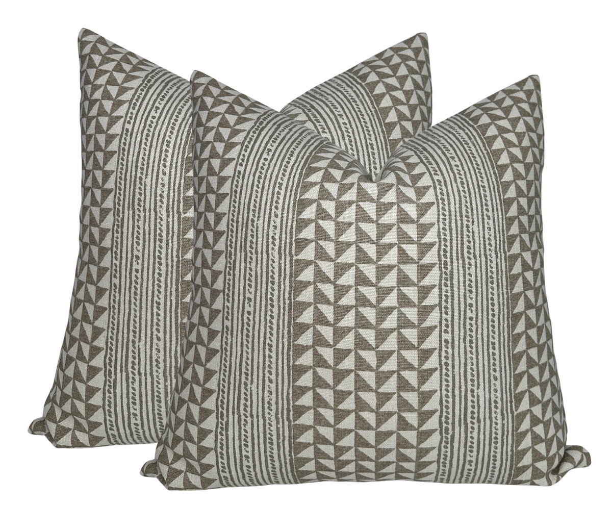 Aegean Stripe Pillow Cover in String