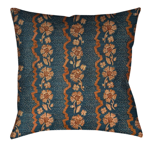 Andrews Floral Pillow Cover in Navy, Maresca Textiles