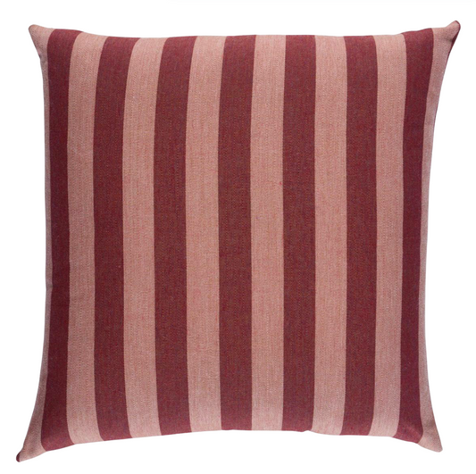 Hanson Stripe Pillow Cover in Raspberry, Schumacher Textiles