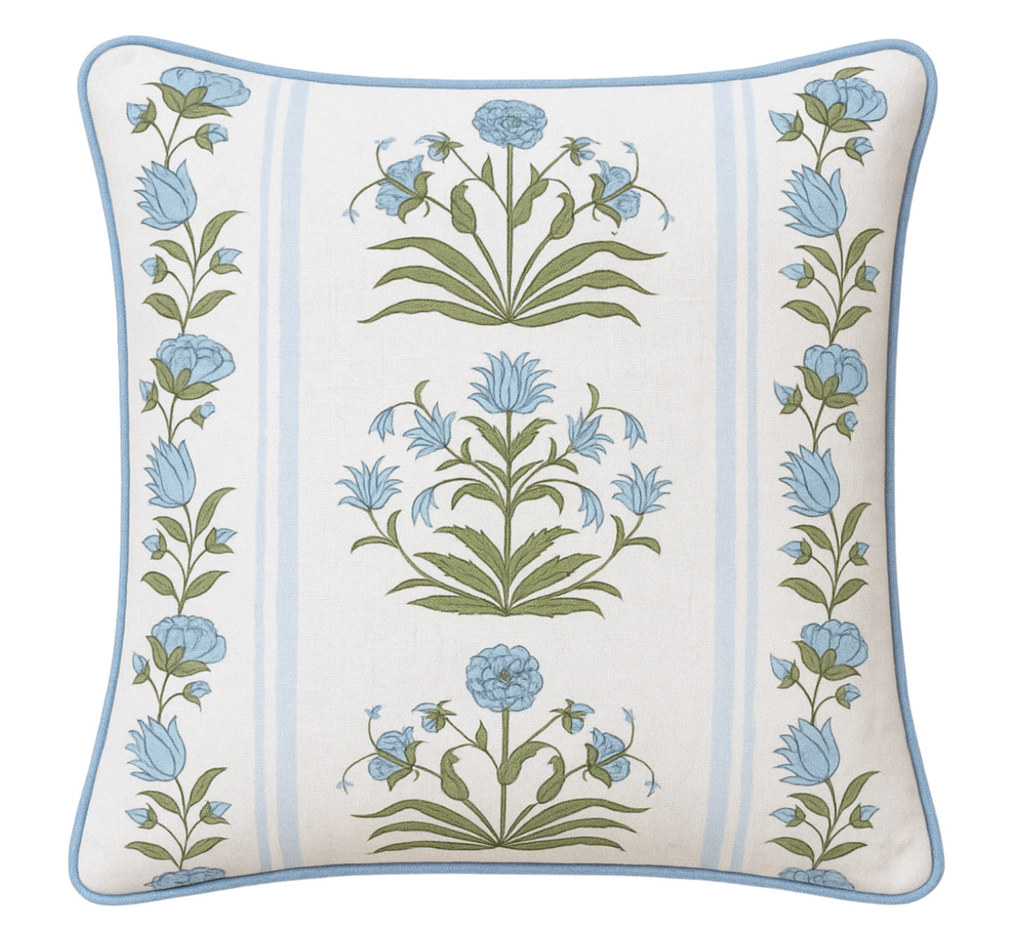 Royal Poppy Stripe Pillow Cover in Sky, Schumacher Textiles