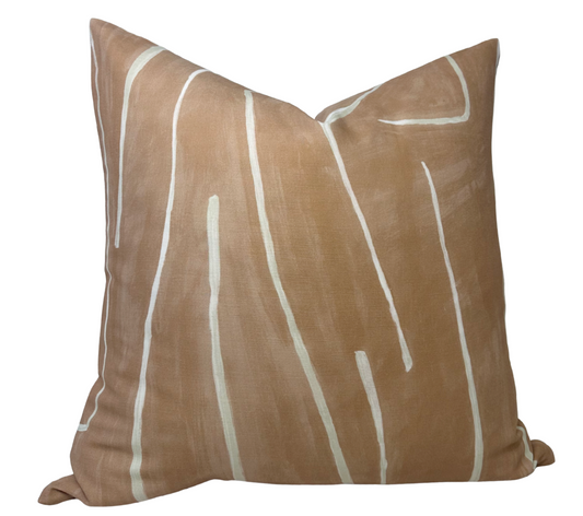 Graffito Pillow Cover in Salmon Cream, Kelly Wearstler Textiles