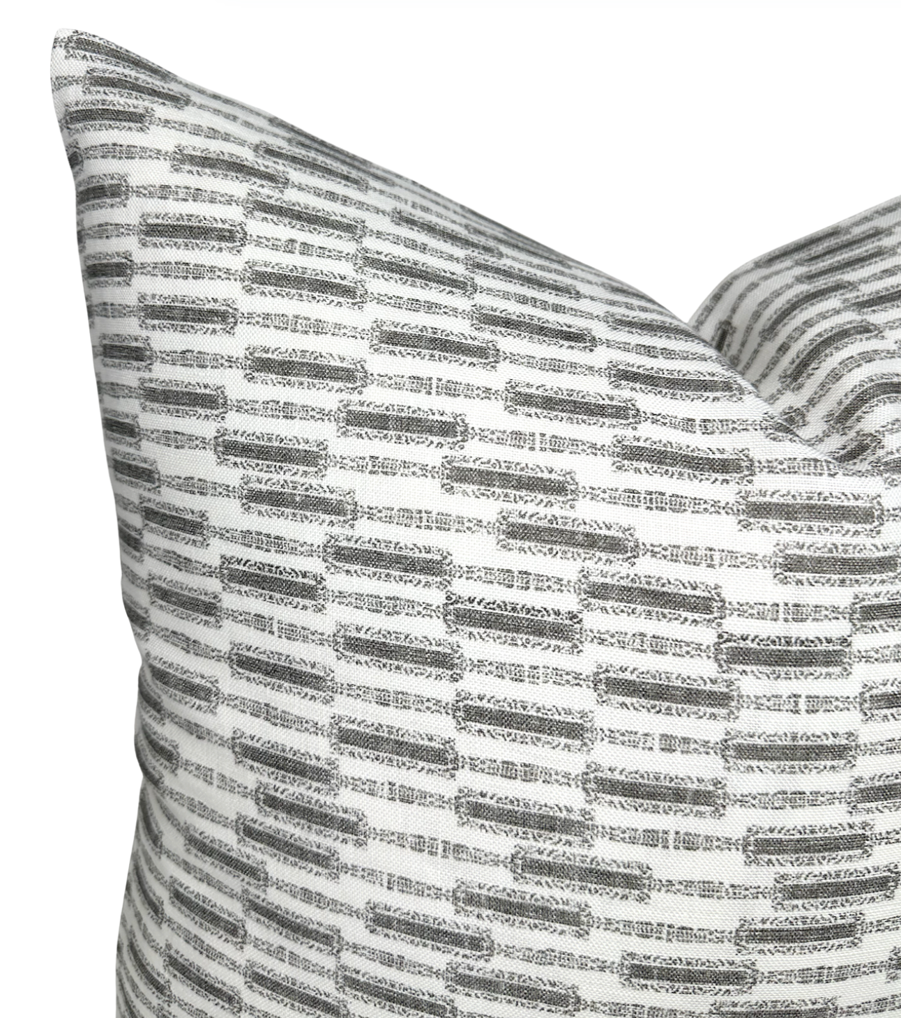 Lacuna Pillow Cover in Kohl on Ivory, Susan Connor Textiles