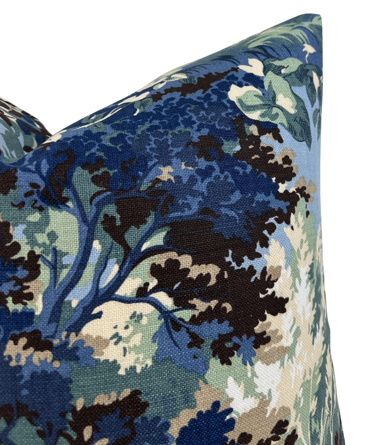Lincoln Toile Pillow Cover in Navy and Green