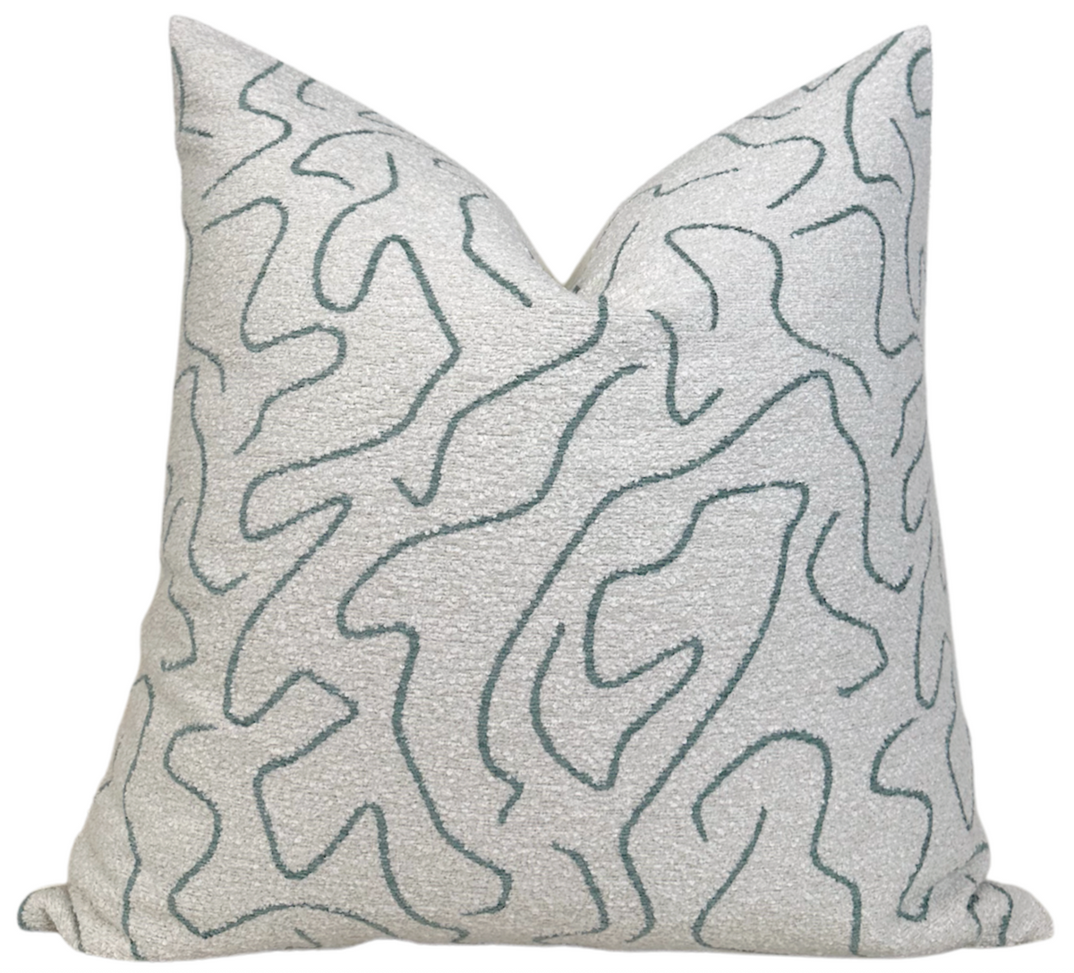 Abstract Boucle Pillow Cover in Ocean