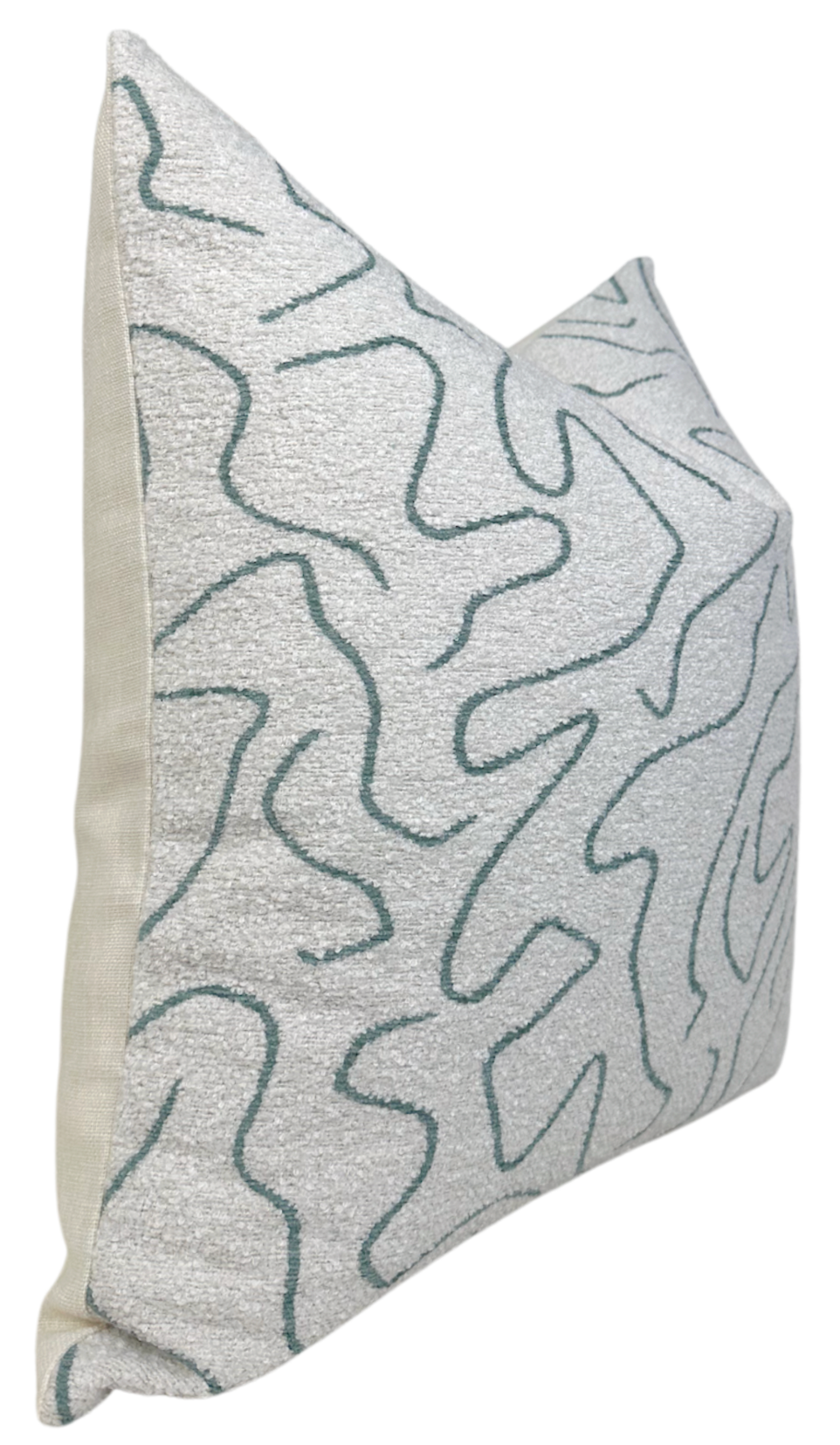 Abstract Boucle Pillow Cover in Ocean