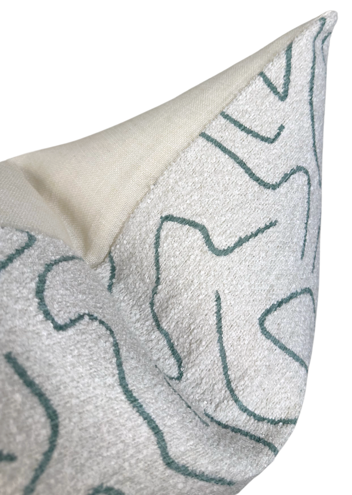 Abstract Boucle Pillow Cover in Ocean