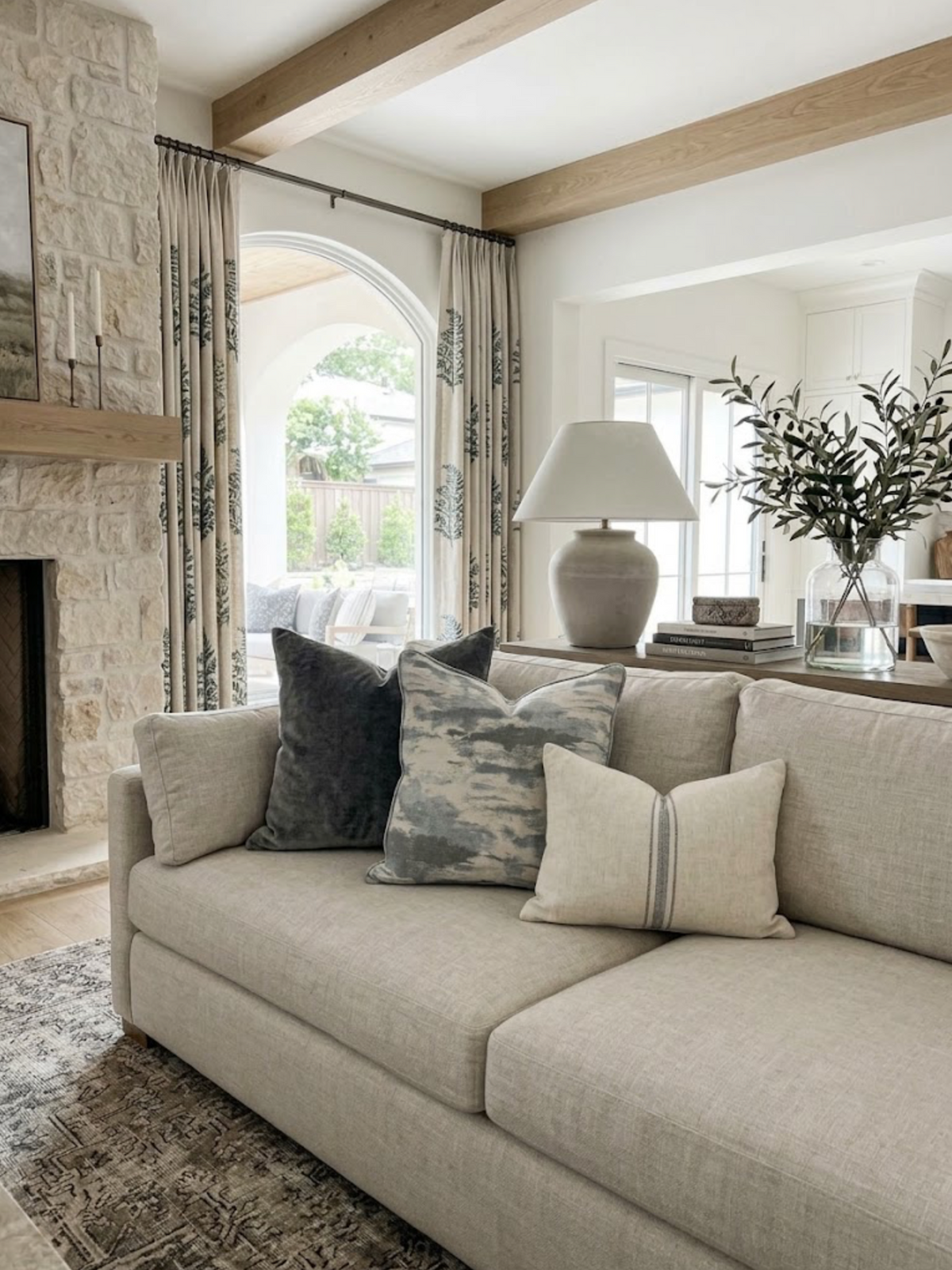 Alder Woven Pillow Cover in Mist