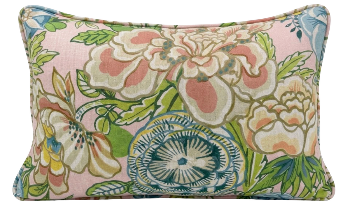 Peony Garden Floral Pillow Cover in Blush