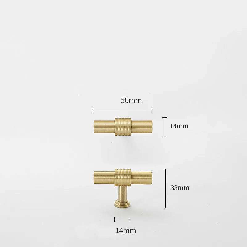 Satin Gold Furniture Handle – Solid Brass Cabinet Knobs and Drawer Pulls (50mm-358mm)