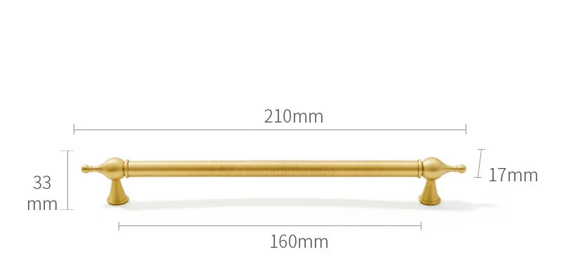 Satin Brass Cabinet Handles – Modern Ball Design Wardrobe Knobs and Drawer Pulls (French Style)