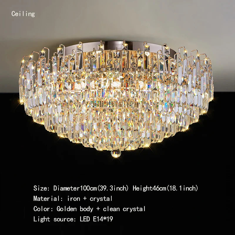Exquisite Light Luxury Crystal Chandelier for Elegant Living and Dining Spaces