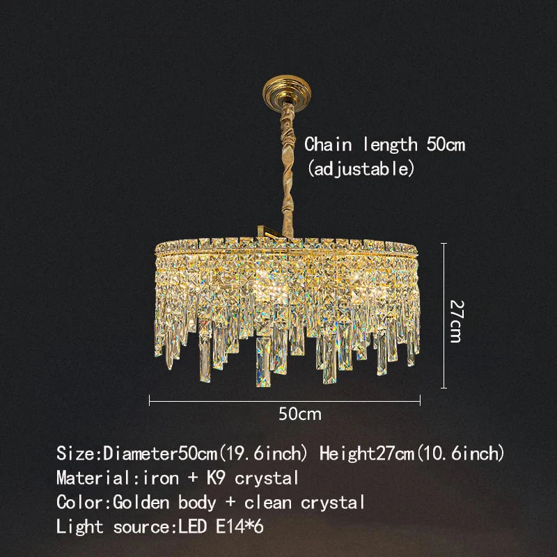 Elegant Golden Round Chandelier - A Creative New Design for Living Rooms, Dining Rooms, and More